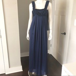 NWT BCBG Dress Pleat Navy Blue 0 Wedding Long Gown